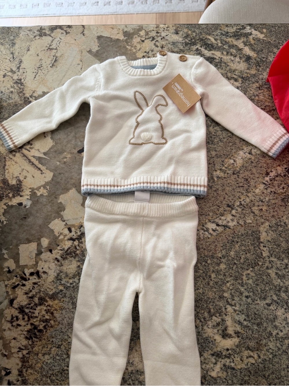 Gymboree Cream Knit Baby Sweater with Button Detail